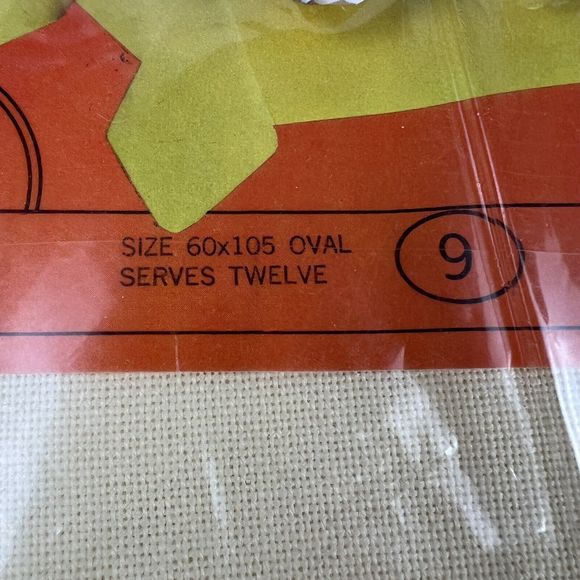 Vtg Oval Tablecloth Pale Yellow Cream Colorisma By Kemp & Beatley 60”X 105” NOS - Picture 5 of 9